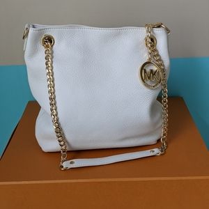 Michael Kors White Leather Bag